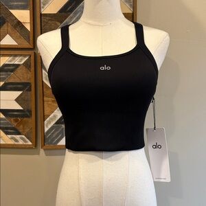 ALO Yoga Seamless Ribbed Favorite Bra Tank in Black size Small NWT